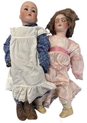 Lot 336 - A pair of German bisque head dolls, marked: -...