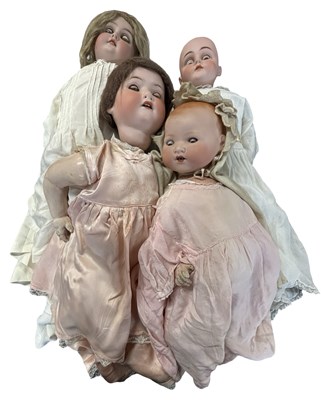 Lot 337 - Four German bisque head dolls, to include:...