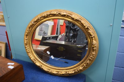 Lot 285 - 20th century gilt framed oval wall mirror,...