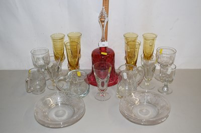 Lot 15 - Selection various coloured and other Glassware