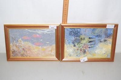 Lot 31 - Two small abstract Oil Paintings, possible...