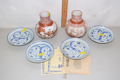 Lot 46 - Sm qty Oriental Ceramics, viz four small...