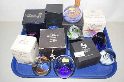 Lot 48 - Collection various glass Paperweights, incl...