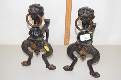 Lot 70 - Pr vintage Fire Dogs