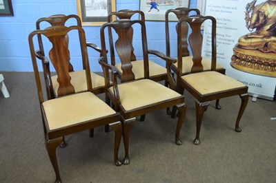 Lot 301 - Set of six early 20th century mahogany Queen...
