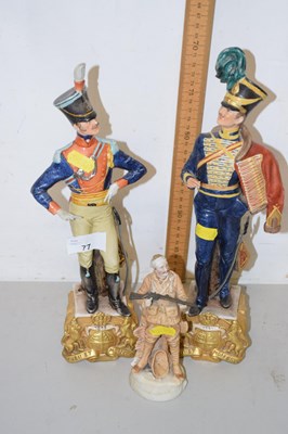 Lot 77 - Pr Capodimonte figures of Soldiers, t/w...