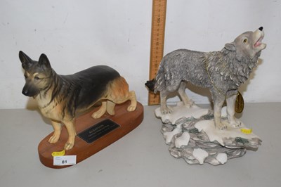 Lot 81 - Beswick Connoisseur figure "Alsation" t/w...