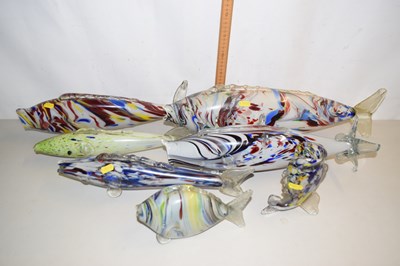 Lot 141 - Six large glass end-of-day Fish Figures