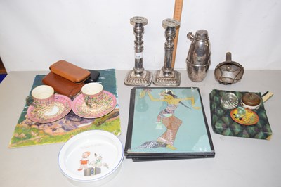 Lot 159 - Mixed items to include silver plated candle...
