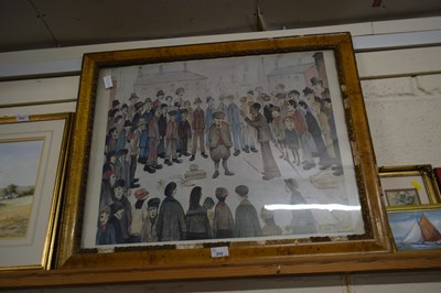 Lot 212 - Coloured print after Lowry, framed and glazed