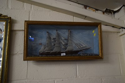 Lot 230 - 20th Century framed model of a tall ship