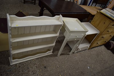 Lot 263 - Two painted side tables and a painted wall...