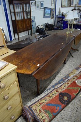 Lot 266 - Large reproduction oak oavl drop leaf table...