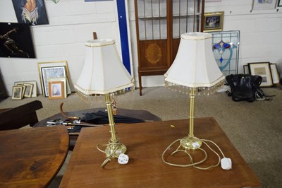 Lot 268 - Pair of brass table lamps