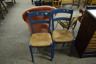 Lot 269 - Pair of rush seated kitchen chairs