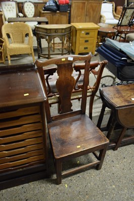 Lot 271 - Georgian Oak and Elm hard seated dining chair
