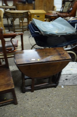 Lot 272 - 18th Century Oak dropleaf table with later...