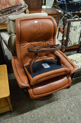 Lot 306 - Stressless leather arm chair with stool