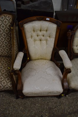 Lot 318 - Late Victorian button back armchair