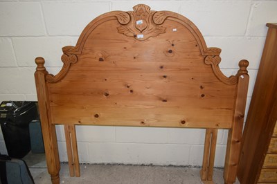Lot 349 - Pine headboard with thistle decoration