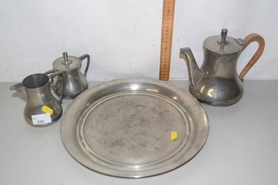 Lot 520 - Pewter tea service