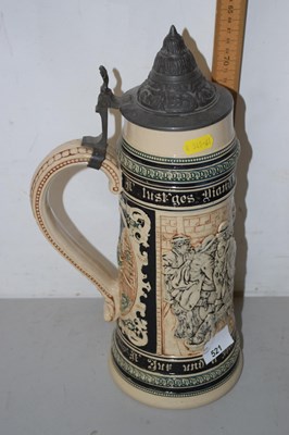 Lot 521 - Extra large German pottery beer stein