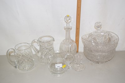 Lot 542 - Various glass bowls, jugs etc