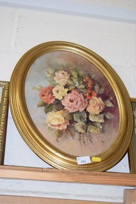 Lot 553 - 20th century oil on board study of roses