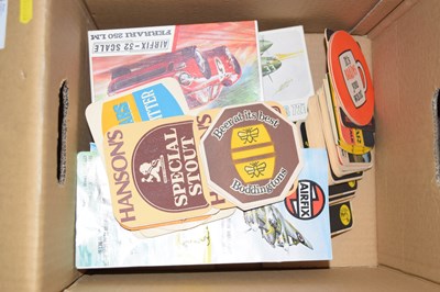 Lot 579 - Box airfix construction kits, beer mats etc
