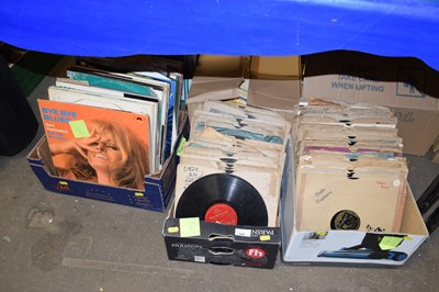 Lot 608 - Two boxes 45rpm records and a further box of...