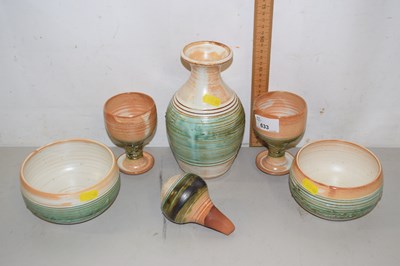 Lot 633 - Qty of St Nectans Cornwal Studio pottery vases...