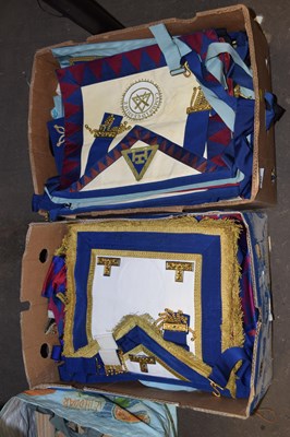 Lot 649 - Two boxes various masonic sashes
