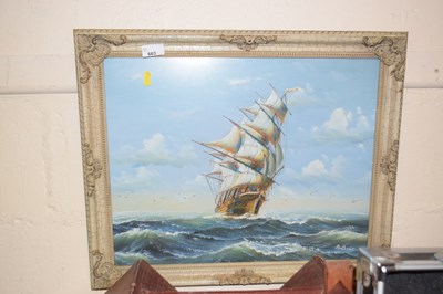 Lot 663 - Ambrose study of a tall ship, framed
