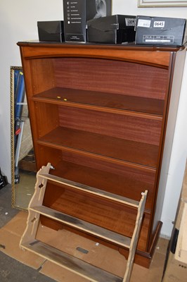 Lot 694 - Cherry wood finish bookcase cabinet