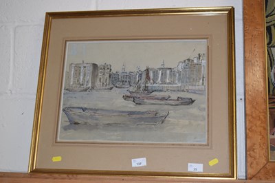 Lot 35 - Framed study of a venician harbour scene