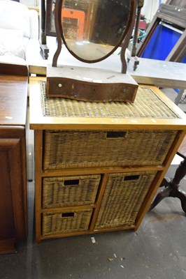 Lot 735 - Side cabinet with wicker drawers