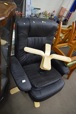 Lot 798 - Black chair with foot stool