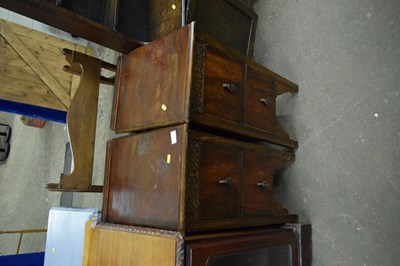 Lot 803 - Pair of walnut finish bedside cabinets