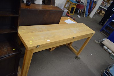 Lot 805 - Modern oak side table with folding top