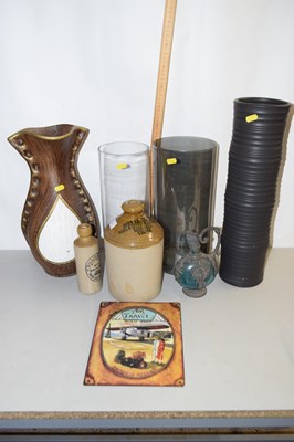 Lot 1 - Small pottery flagon from Thirsk together with...