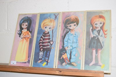 Lot 38 - After Golding, four coloured prints of children