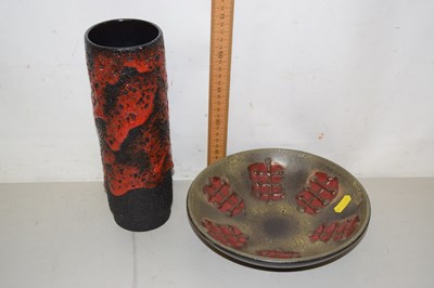 Lot 56 - Retro west German pottery fat lava vase...