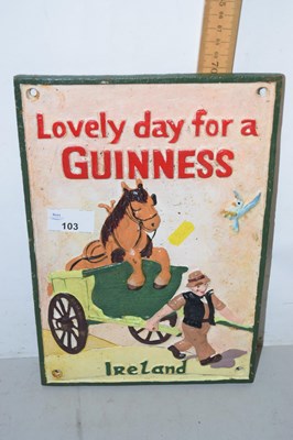 Lot 103 - Cast iron Guiness wall plaque