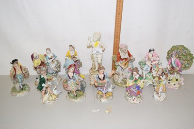 Lot 104 - Group various continental figurines