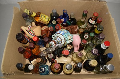 Lot 117 - Box various miniature bottles of spirits