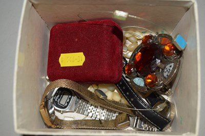 Lot 135 - Mixed cufflinks, wrist watches costume...