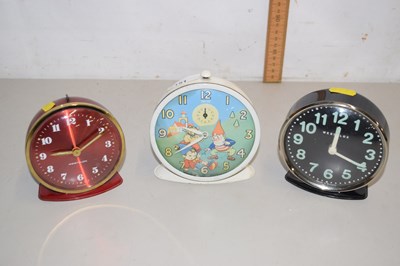 Lot 151 - Three vintage bedside clocks to include Noddy