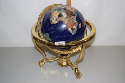 Lot 167 - Modern hardstone inlaid globe
