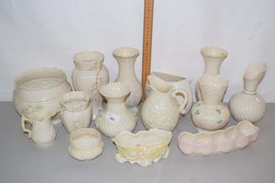 Lot 183 - Collection of Belleek Irish porcelain vases...
