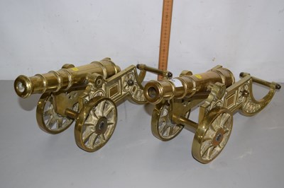 Lot 192 - Pair of brass model cannons